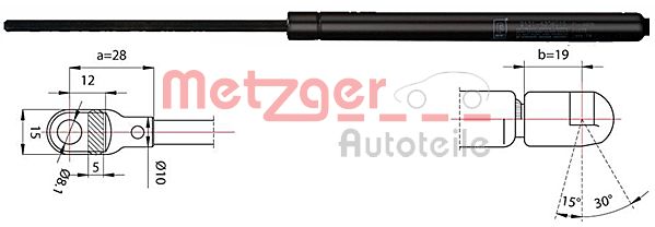 METZGER 2110388 Gasfeder, Koffer-/Laderaum